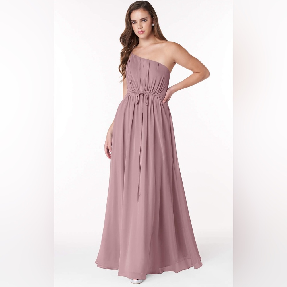 AZAZIE HOYA
A-Line One Shoulder Chiffon Floor-Length Dress dusty rose